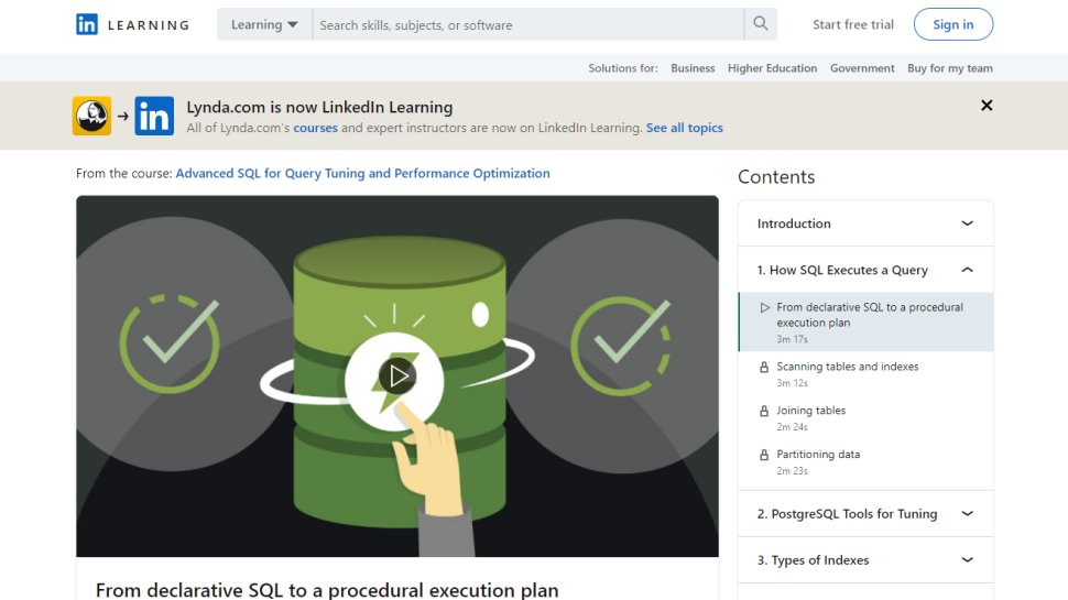 Website screenshot for LinkedIn Learning