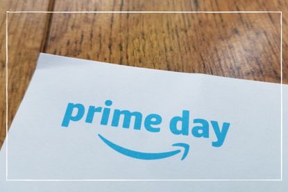 a close up of a piece of paper reading Prime Day with a white border