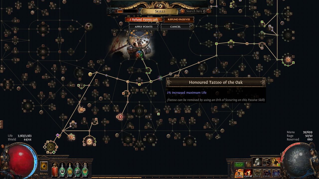 Example of new Tattoos in PoE's skill tree