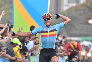 Greg Van Avermaet wins the men's road race at the Rio 2016 Olympic Games