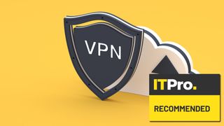 best enterprise vpn graphic of vpn on shield, in front of cloud