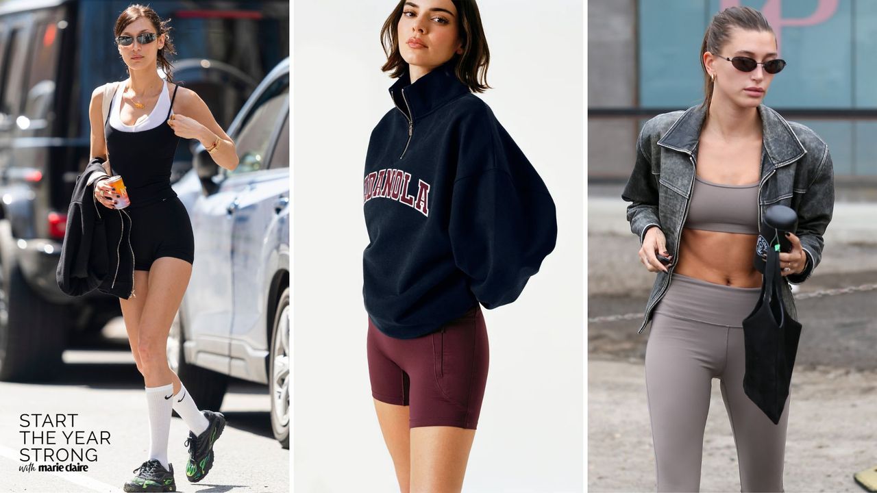 bella hadid, kendall jenner and hailey bieber in activewear