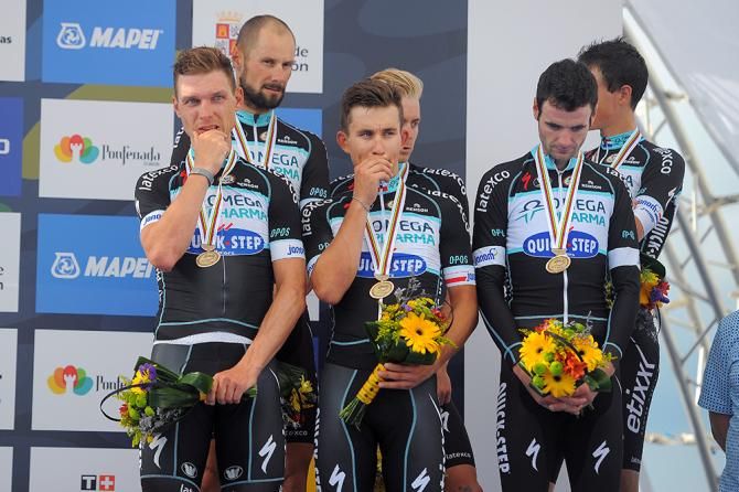 Omega Pharma-QuickStep tryin to make sense of the bronze medal