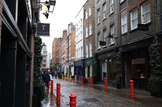 London street in the rain