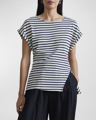 Striped Side-Slit Organic Cotton Tee