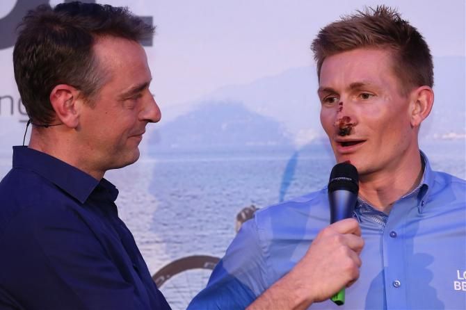 Andr&eacute; Greipel with his injured face