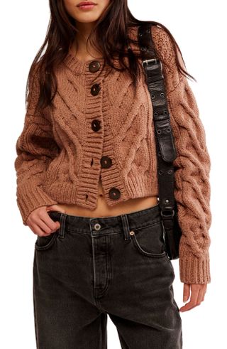 Free People, Bonfire-Cardigan mit Zopfmuster