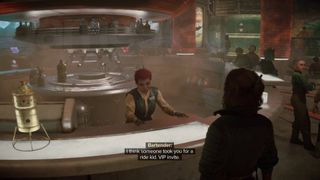 Star Wars Outlaws VIP invite Makal's cantina bartender saying it's fake