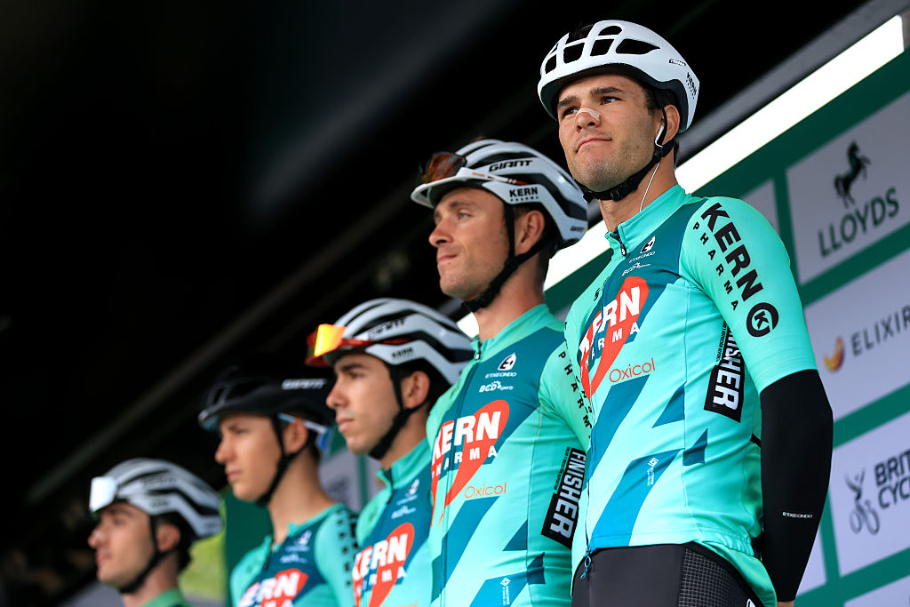 STOWMARKET, ENGLAND - SEPTEMBER 03: Marc Brustenga of Spain and Team Equipo Kern Pharma prior to the 21st Tour of Britain 2025, Stage 2 a 169.3km stage from Stowmarket to Stowmarket on September 03, 2025 in Stowmarket, England. (Photo by Stephen Pond/Getty Images)