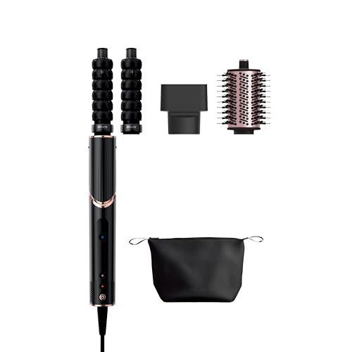 Shark Flexstyle 2-In-1 Professional Hair Dryer & Styling System, 4 Attachments, 4 Heat and 3 Airflow Settings, Heat Damage Protection, Lightweight 700g, Hd421anz, Black