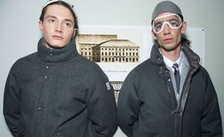 two men at Fashion week 2015 wearing Monclear