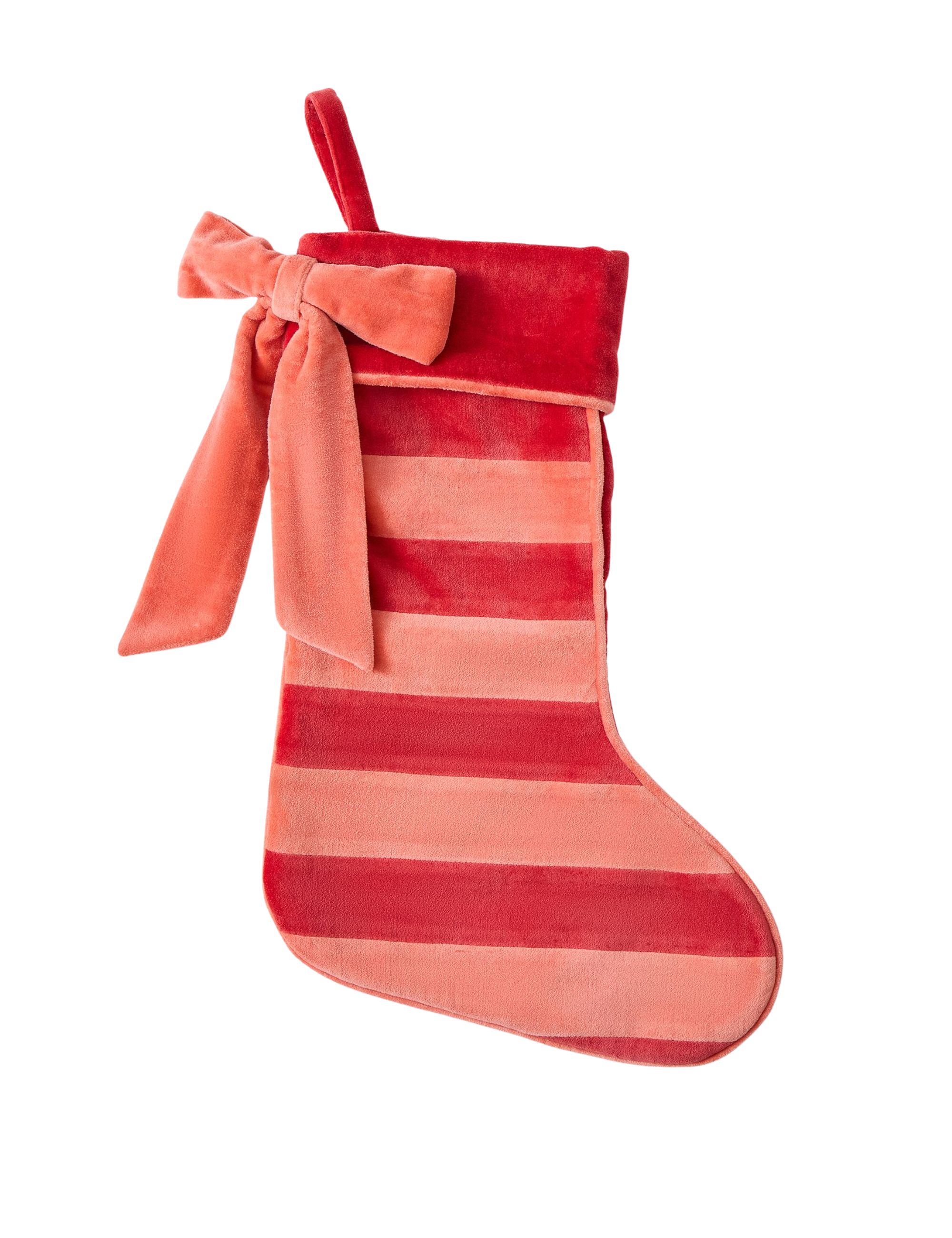 Red Stripe Velvet Stocking