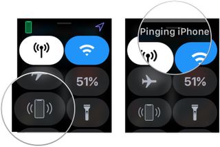 Instructions for how to 'ping' your iPhone from your Apple Watch.