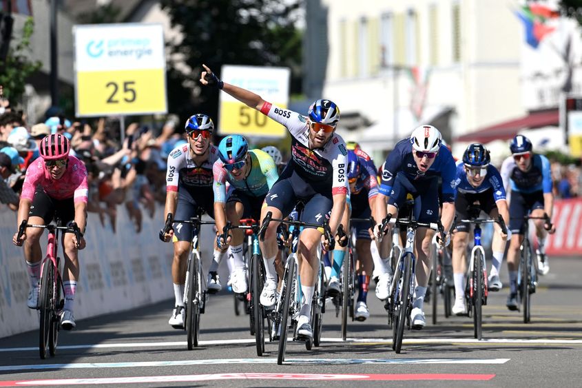 Jordi Meeus sprints to Tour de Suisse stage 6 victory as Frenchman Kévin Vauquelin retains overall lead