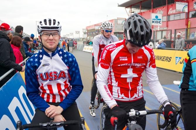 Logan Owen lining up for the second World Cup race of the week - Zolder