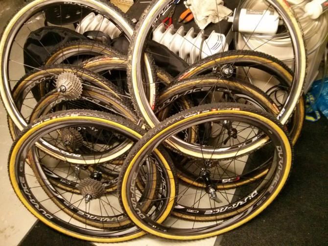 Jonathan Page getting packed up for a weekend of 'cross racing in Belgium and Switzerland