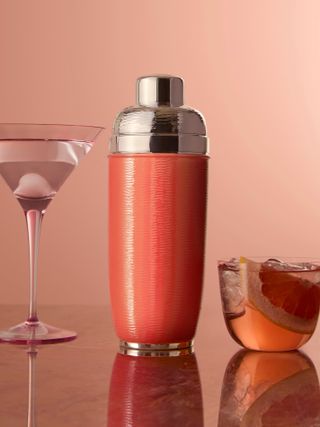 Enamelled Silver-Plated Cocktail Shaker