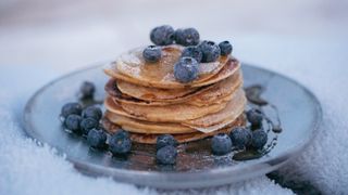 A stack of American pancakes