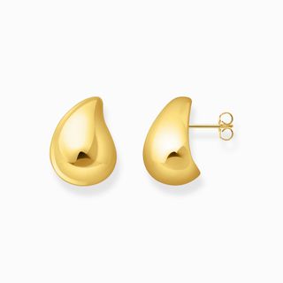 THOMAS SABO, Gold-plated earrings in organic drop-shape