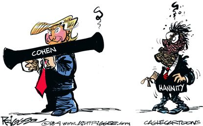 Political cartoon U.S. Trump Michael Cohen Sean Hannity Russia investigation