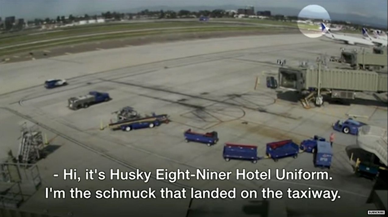 Harrison Ford lands on the wrong runway