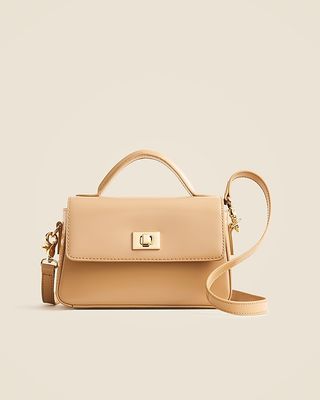 Small Edie Top-Handle Bag in Italian Leather