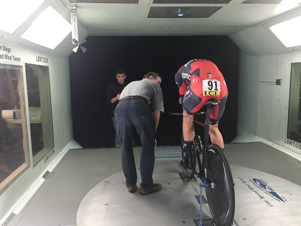 Working with Taylor Phinney on his position.