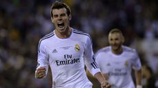 Gareth Bale celebrates scoring the winner in the Copa del Rey