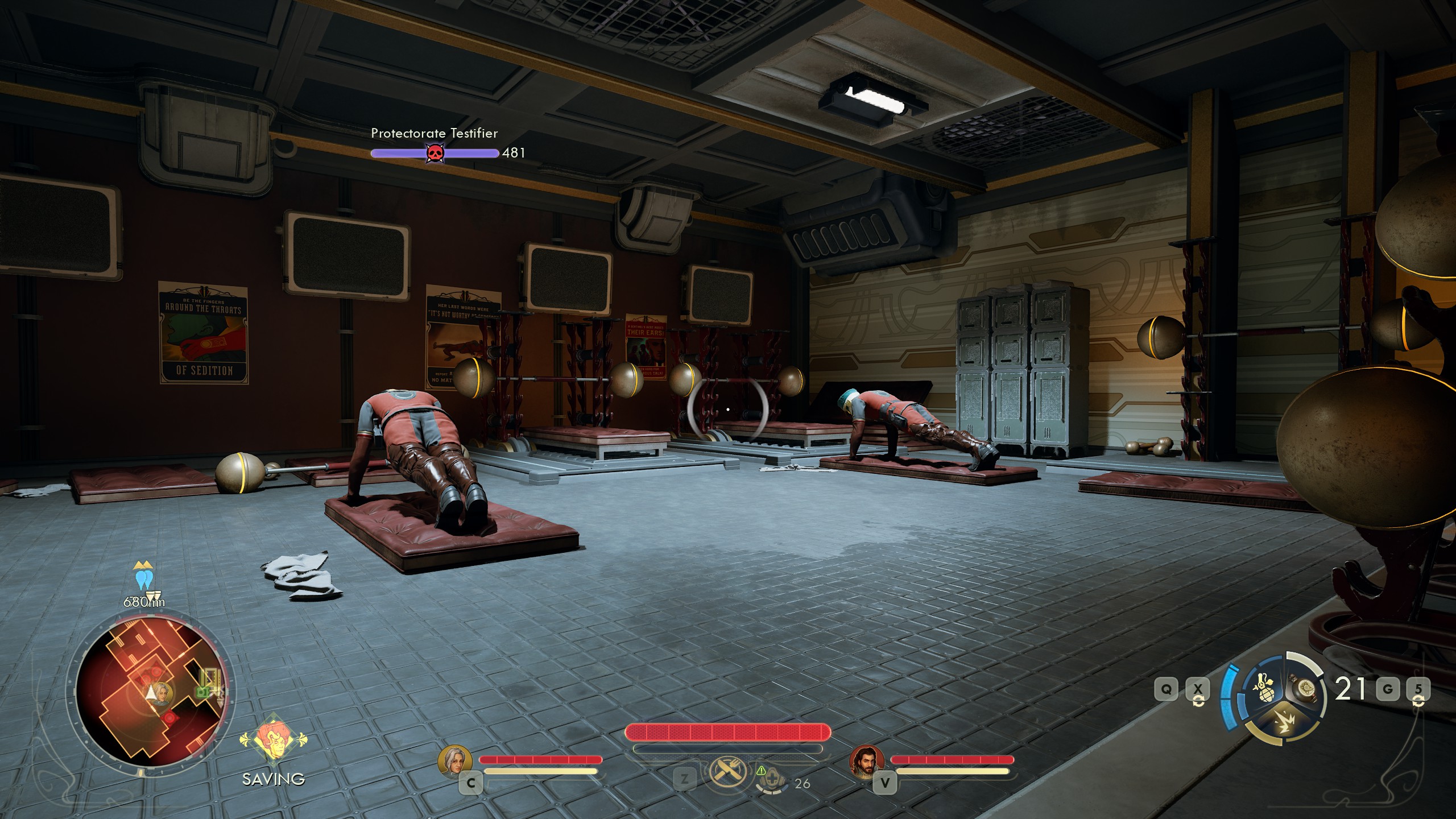 View of ingame gymnasium in The Outer Worlds 2