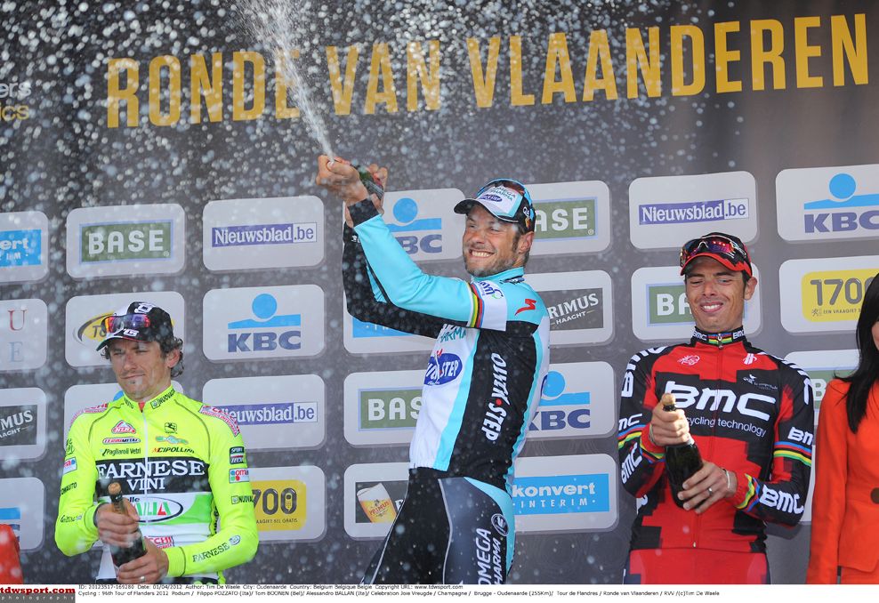 The 2012 Tour of Flanders podium