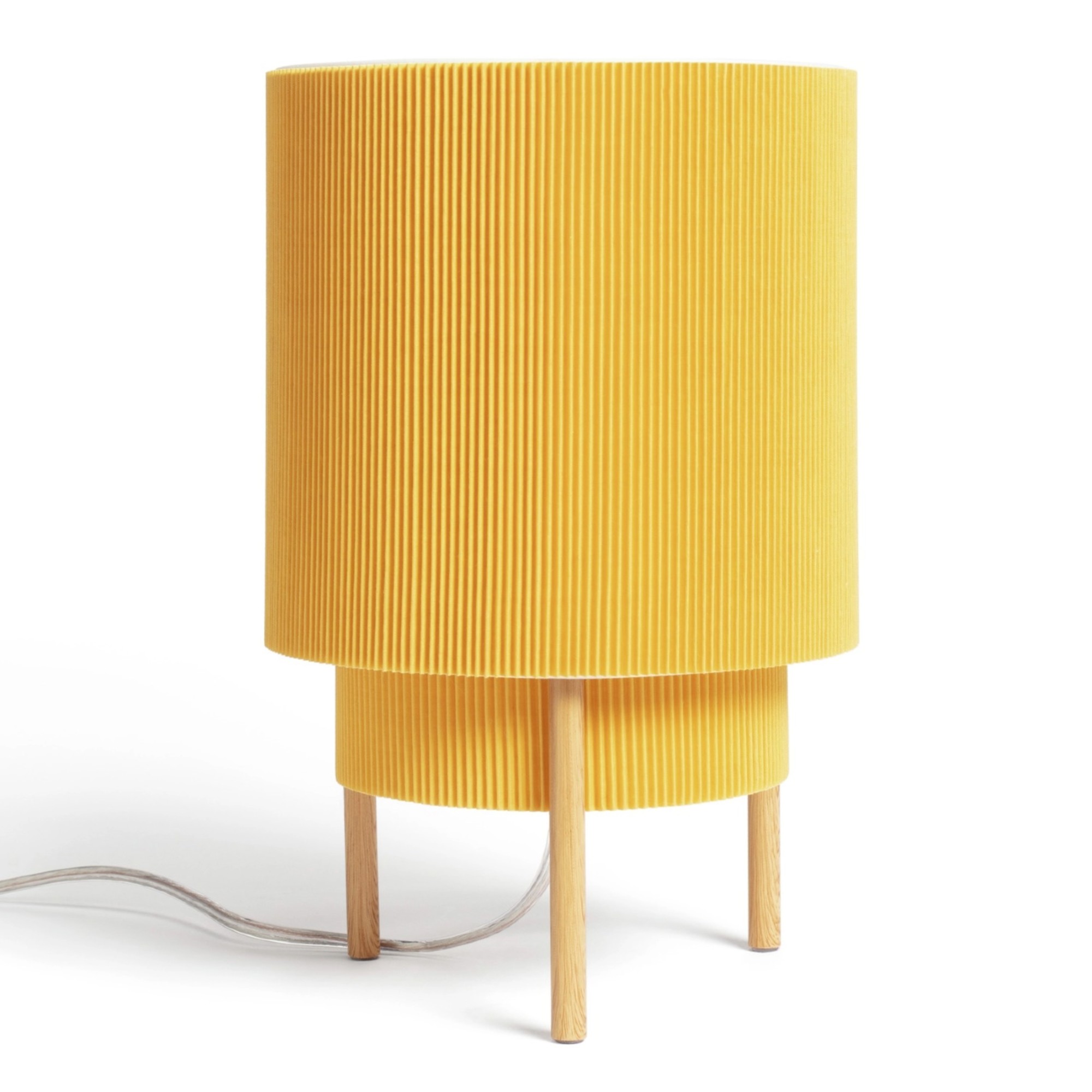 Habitat Mid Century Pleated Column Table Lamp - Yellow