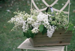 Cottage garden basket with flowers