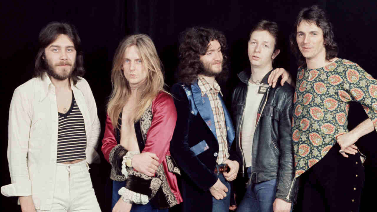 Judas Priest posing for a photograph in the 1970s