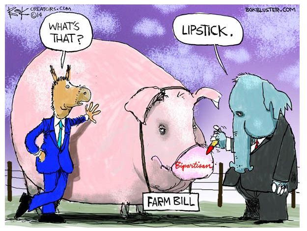 Political cartoon farm bill