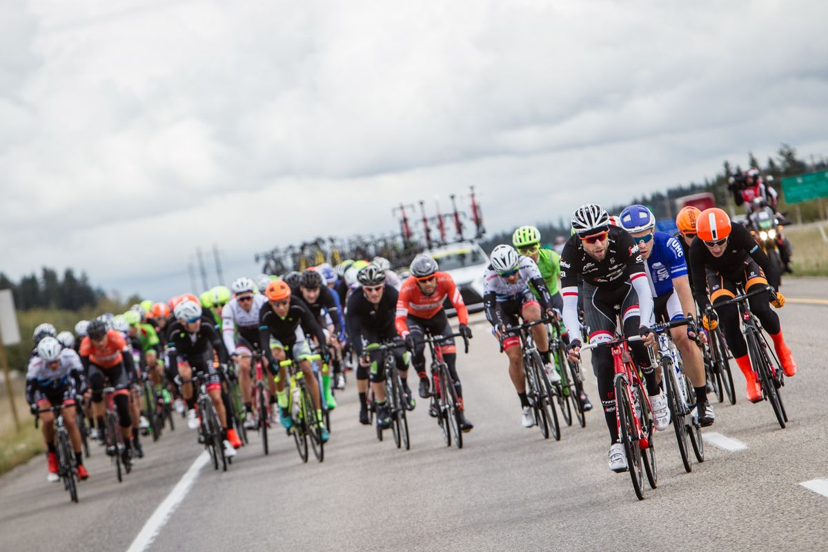 Riders at the front of the field launch attacks to get a break going