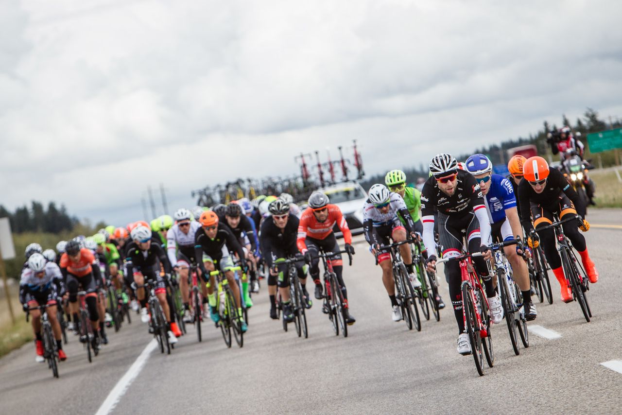 Riders at the front of the field launch attacks to get a break going