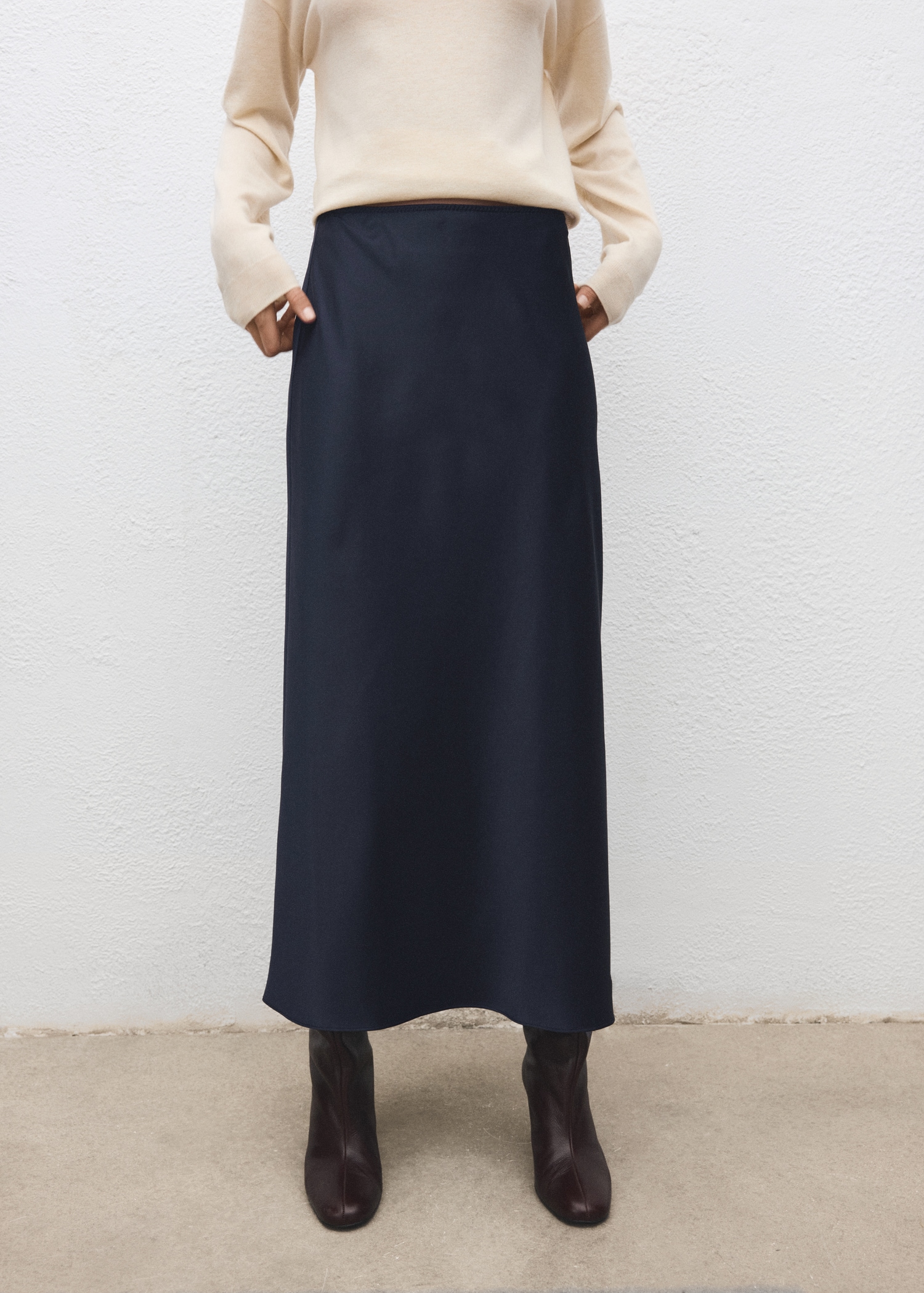 Satin Long Skirt - Women | Mango United Kingdom