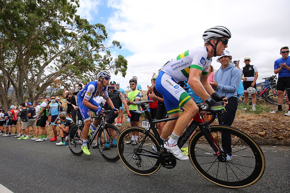 Cameron Meyer and Jack Bauer ride in the breakaway