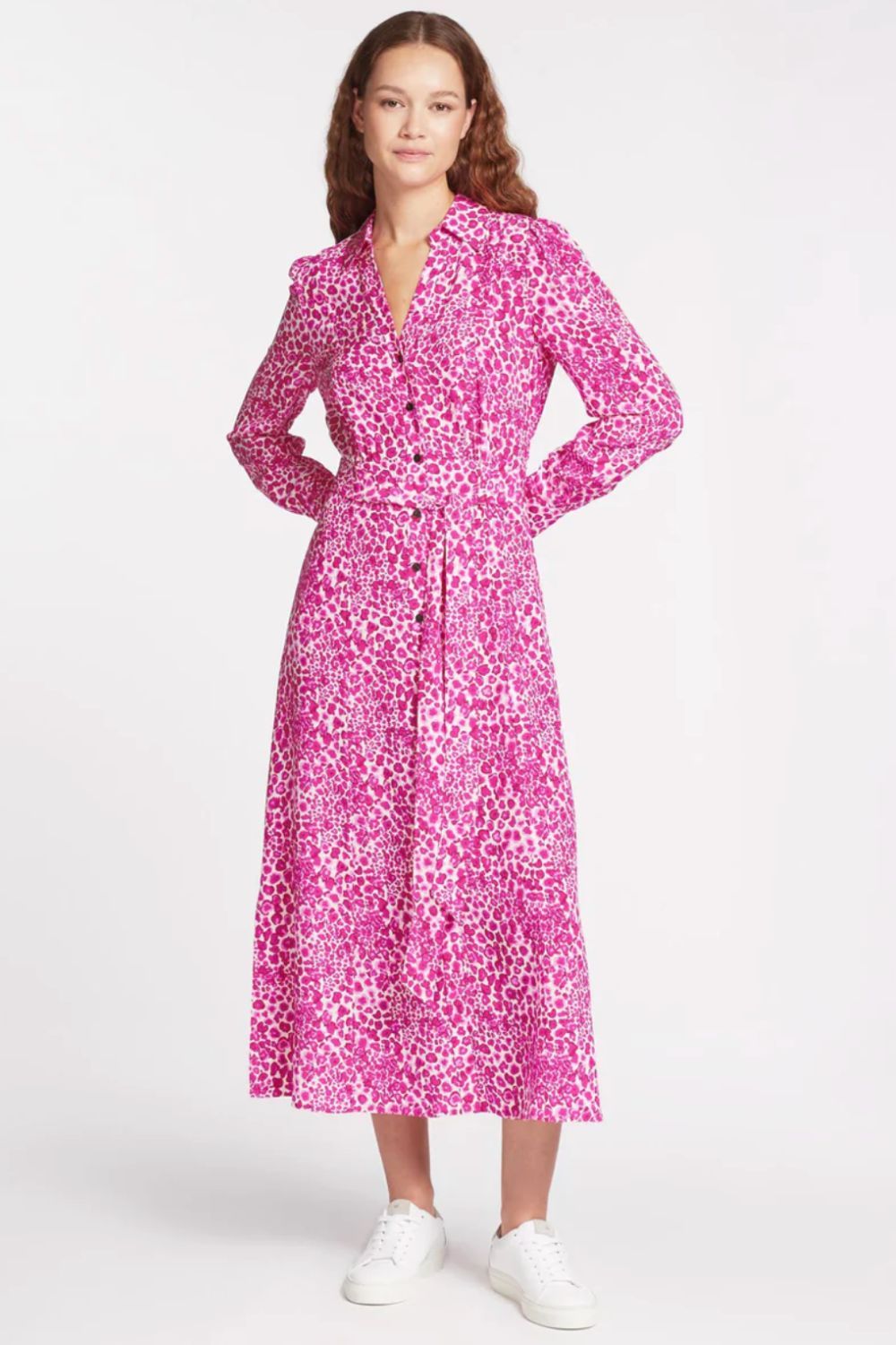 Cefinn Petra Silk Maxi Shirt Dress