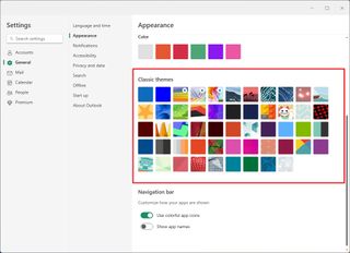 Change theme Outlook