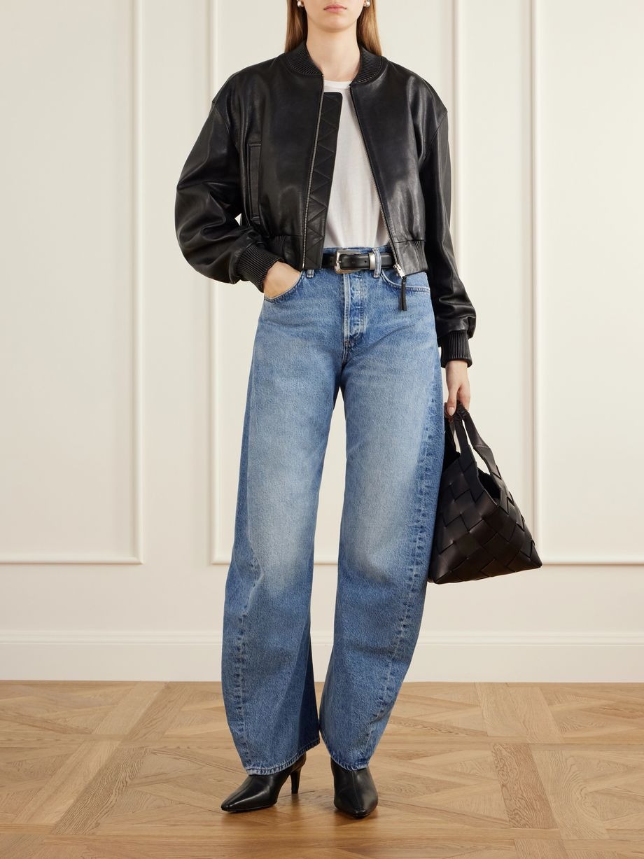 AGOLDE, Spiral Mid-Rise Wide-Leg Jeans