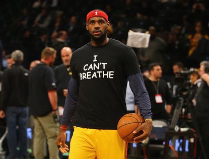 LeBron James, Brooklyn Nets players warm up in 'I Can't Breathe' protest shirts