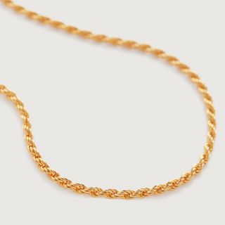 Gold Vermeil Rope Chain Necklace 41-46cm/16-18'