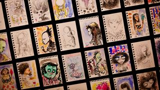 A series of Sketchbook illustrations featured in 'The World of Tim Burton' exhibition in Prague