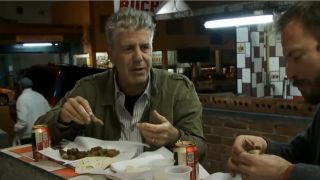 Anthony Bourdain eating in No Reservations