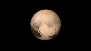 Pluto nearly fills the frame in this image from the Long Range Reconnaissance Imager (LORRI) aboard NASA’s New Horizons spacecraft.