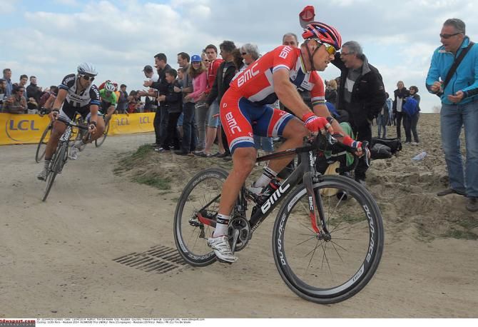Thor Hushovd (BMC) looking strong on the cobbles
