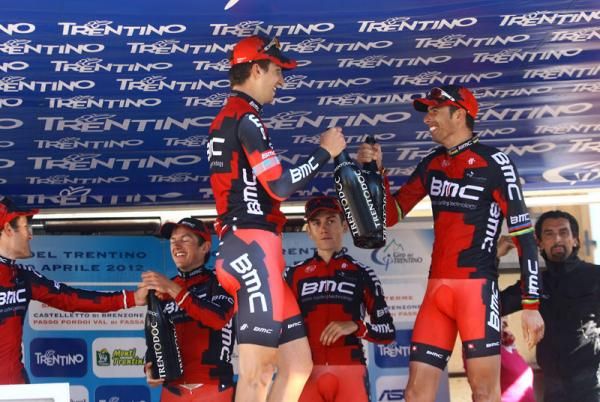 Talyor Phinney with teammate and local favourite Alessandro Ballan