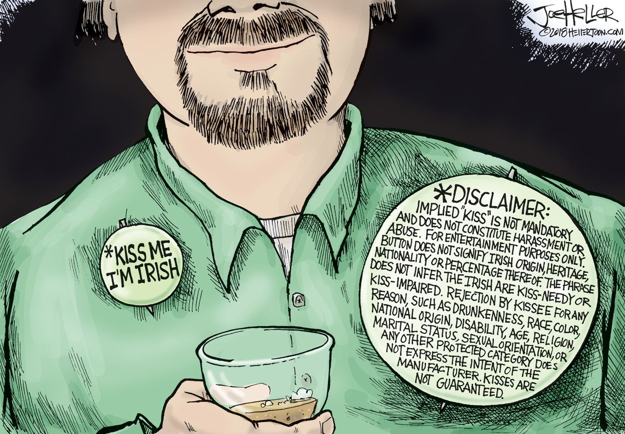 Political cartoon U.S. St. Patrick&amp;#039;s day Irish political correctness