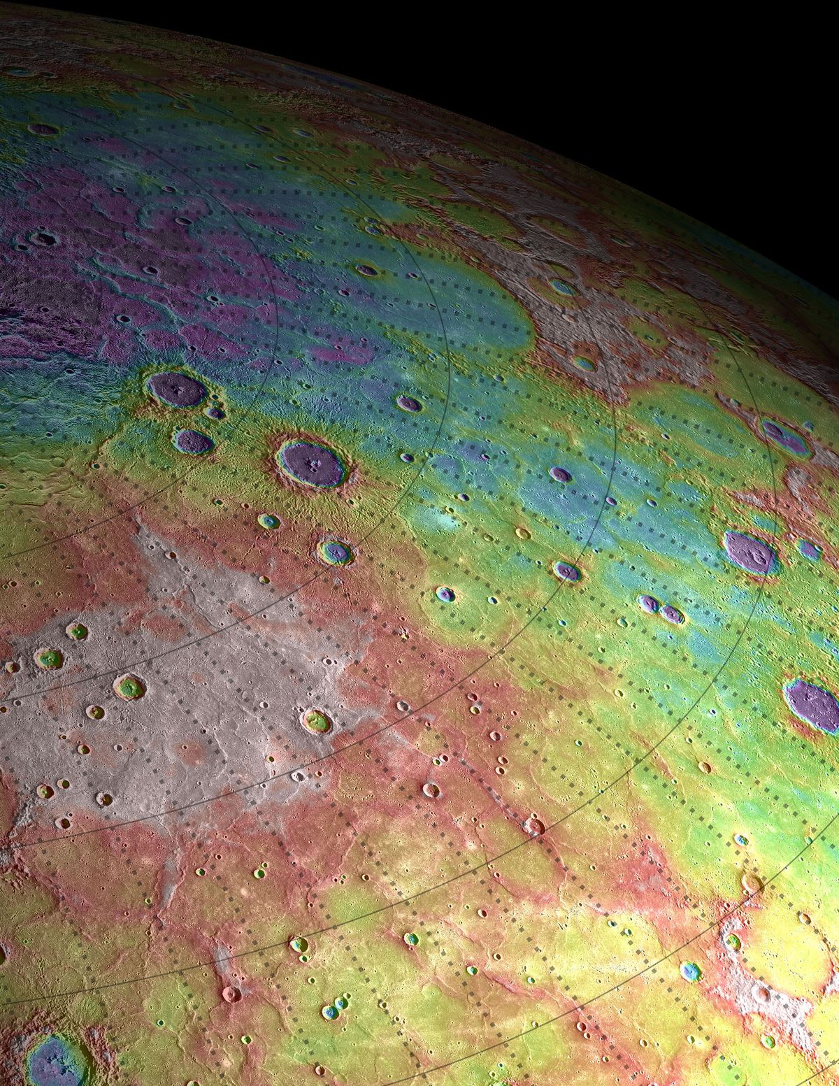 mercury messenger map northern hemisphere